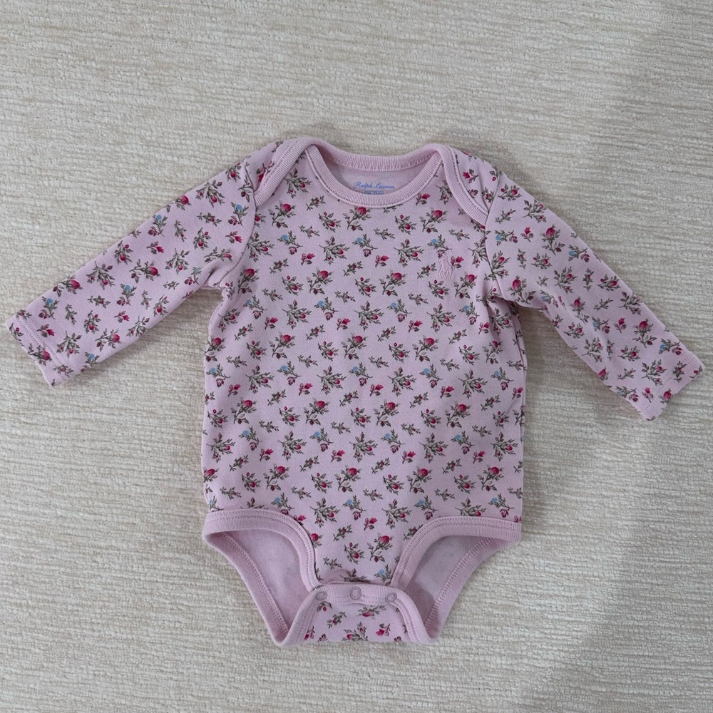 Polo Ralph Lauren Pink Floral Baby Bodysuit